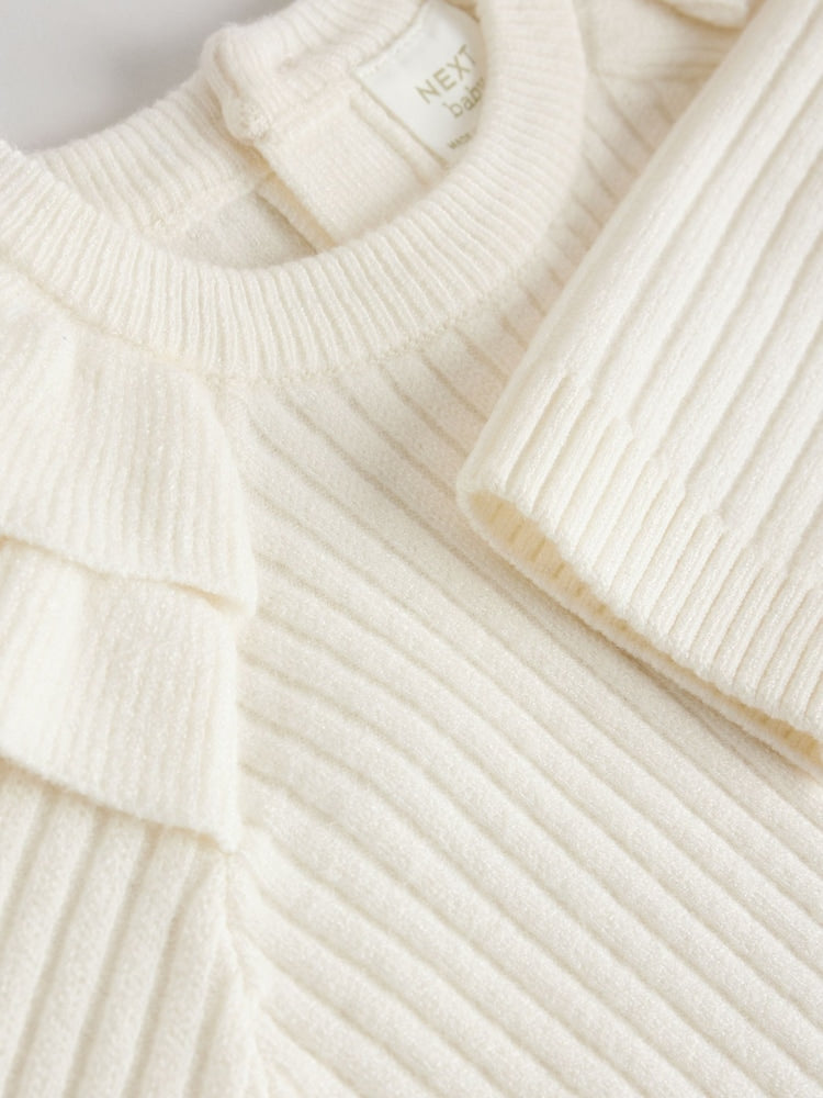 Cream Baby Knitted Jumper and Leggings Set 2 Piece (0mths-3yrs)