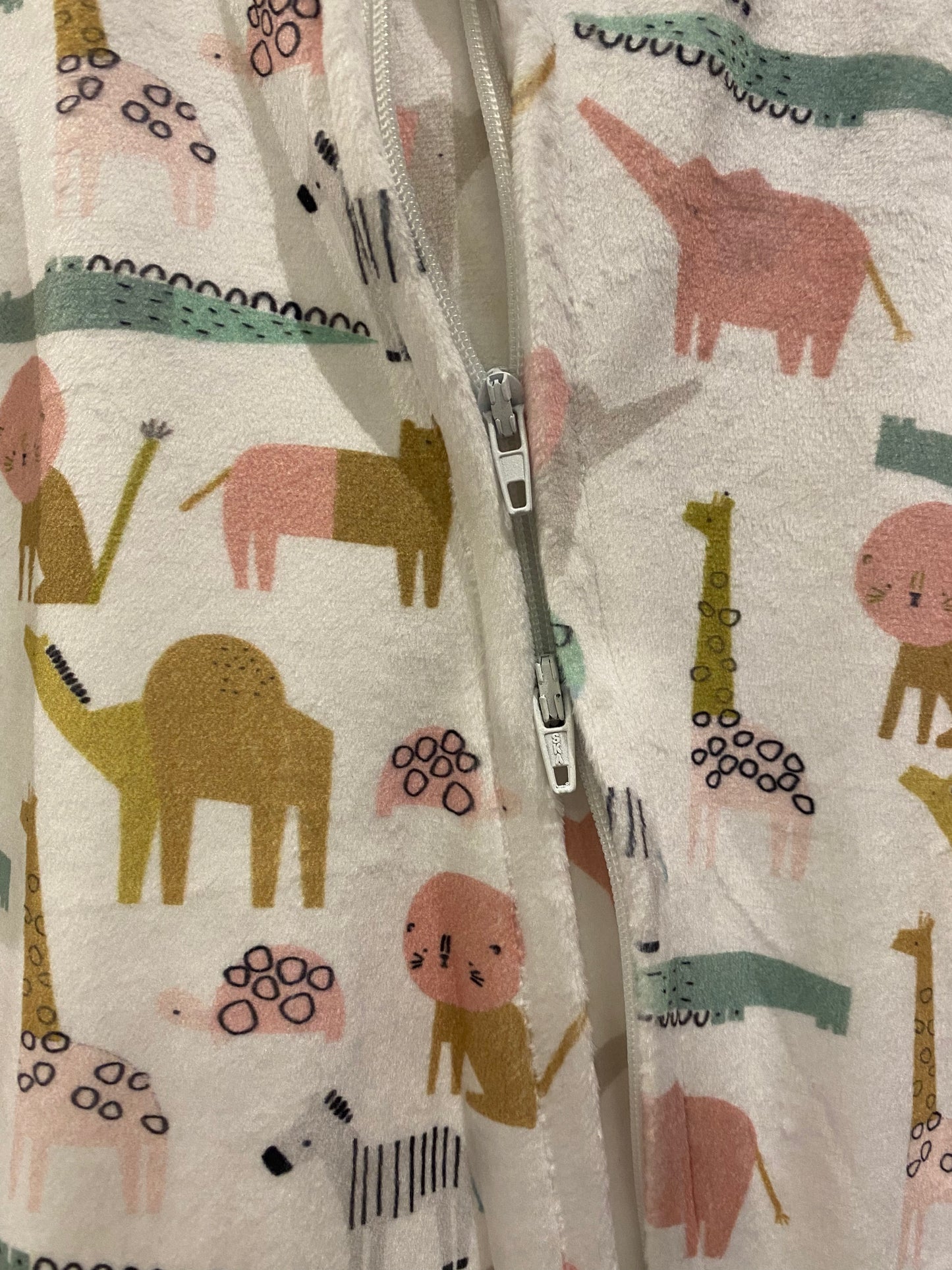 Pink Animal Forest 2-way zipper Fleece Onesie