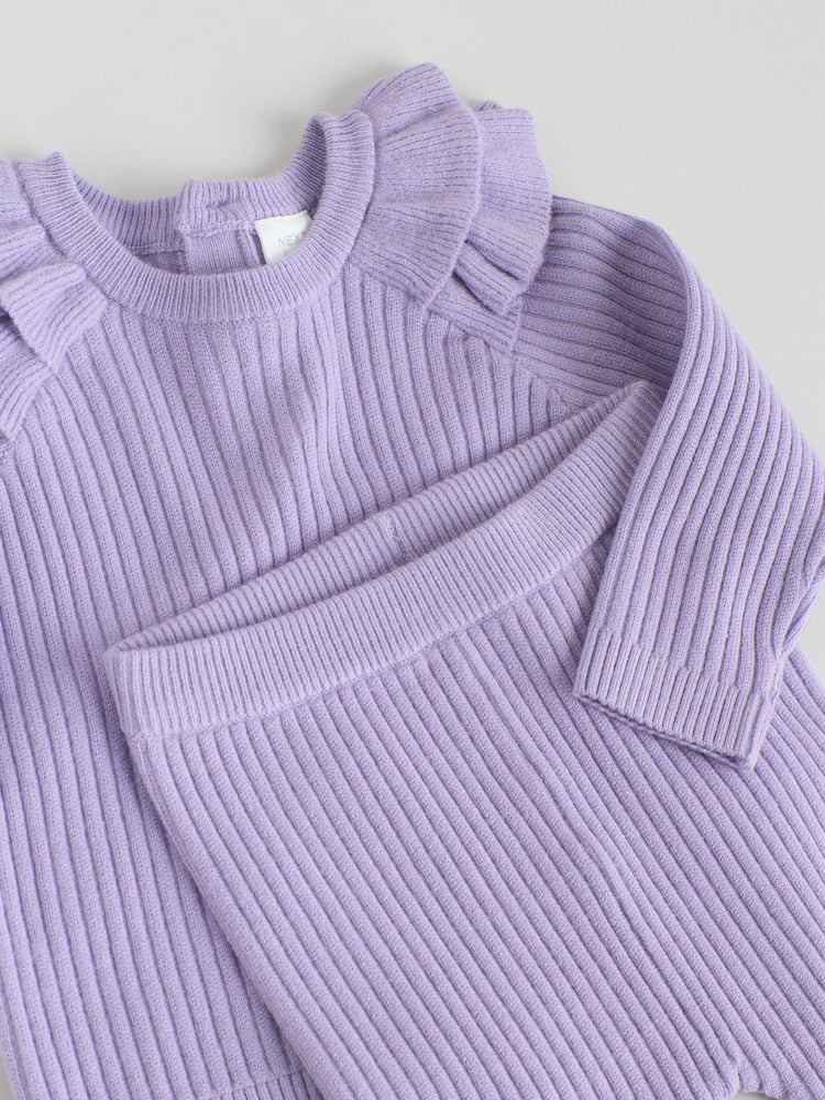 Purple Baby Knitted Jumper and Leggings Set 2 Piece (0mths-3yrs)