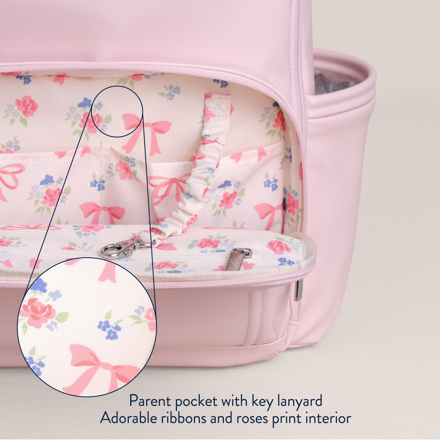 Ribbons & Roses Boss Plus™ Backpack Diaper Bag (Ships June 2026)