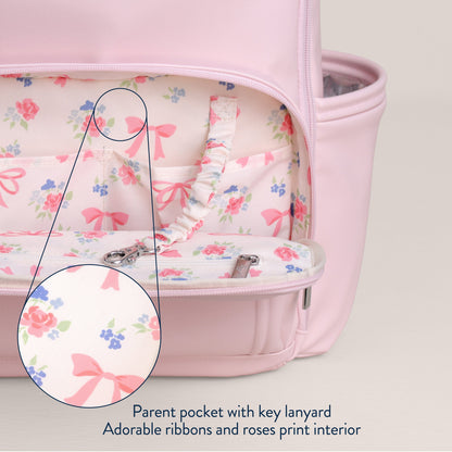 Ribbons & Roses Boss Plus™ Backpack Diaper Bag (Ships June 2026)