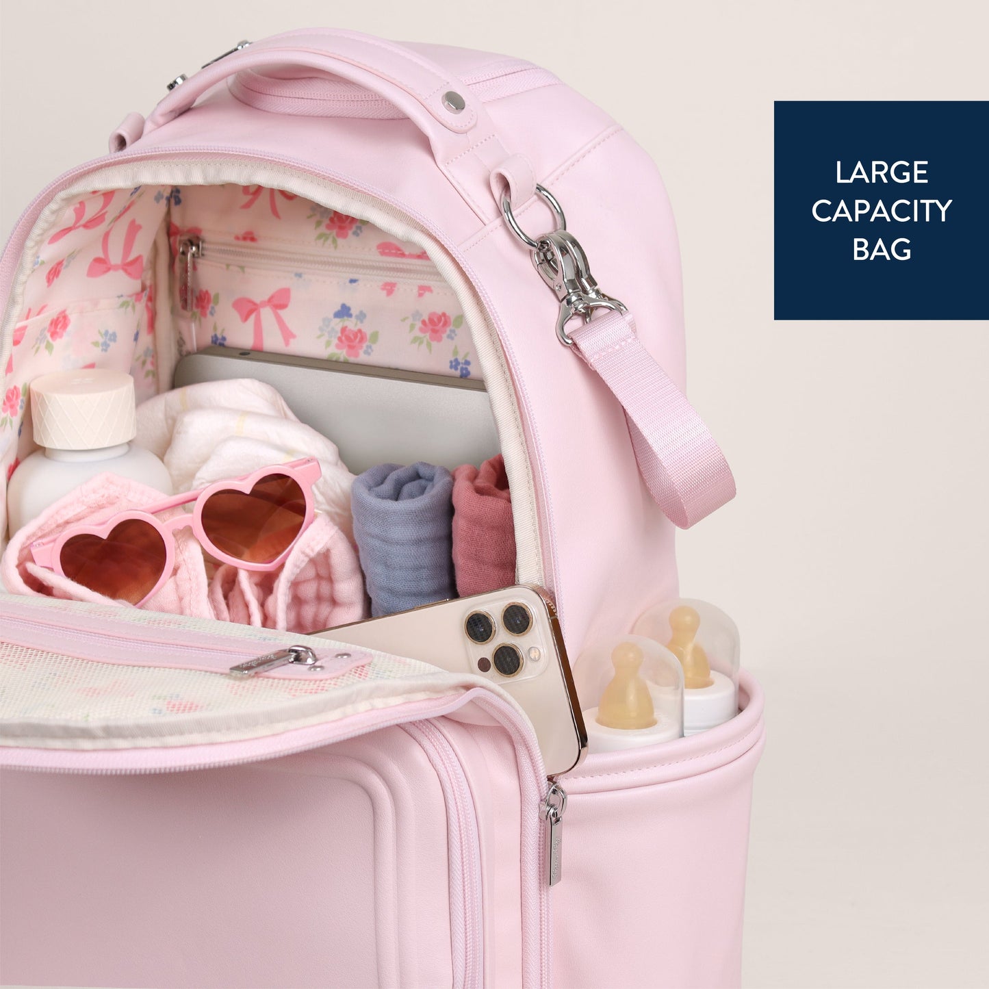 Ribbons & Roses Boss Plus™ Backpack Diaper Bag (Ships June 2026)