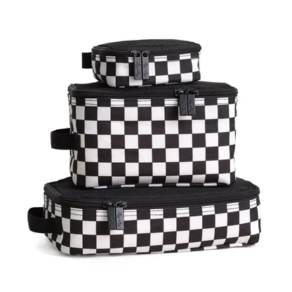 B&W Checkerboard Packing Cubes