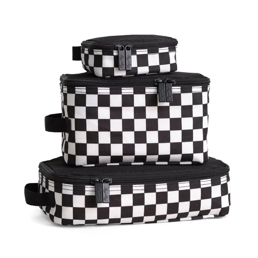 B&W Checkerboard Packing Cubes