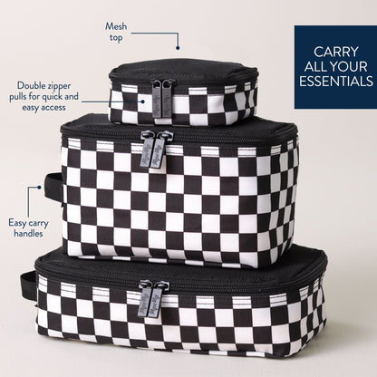 B&W Checkerboard Packing Cubes