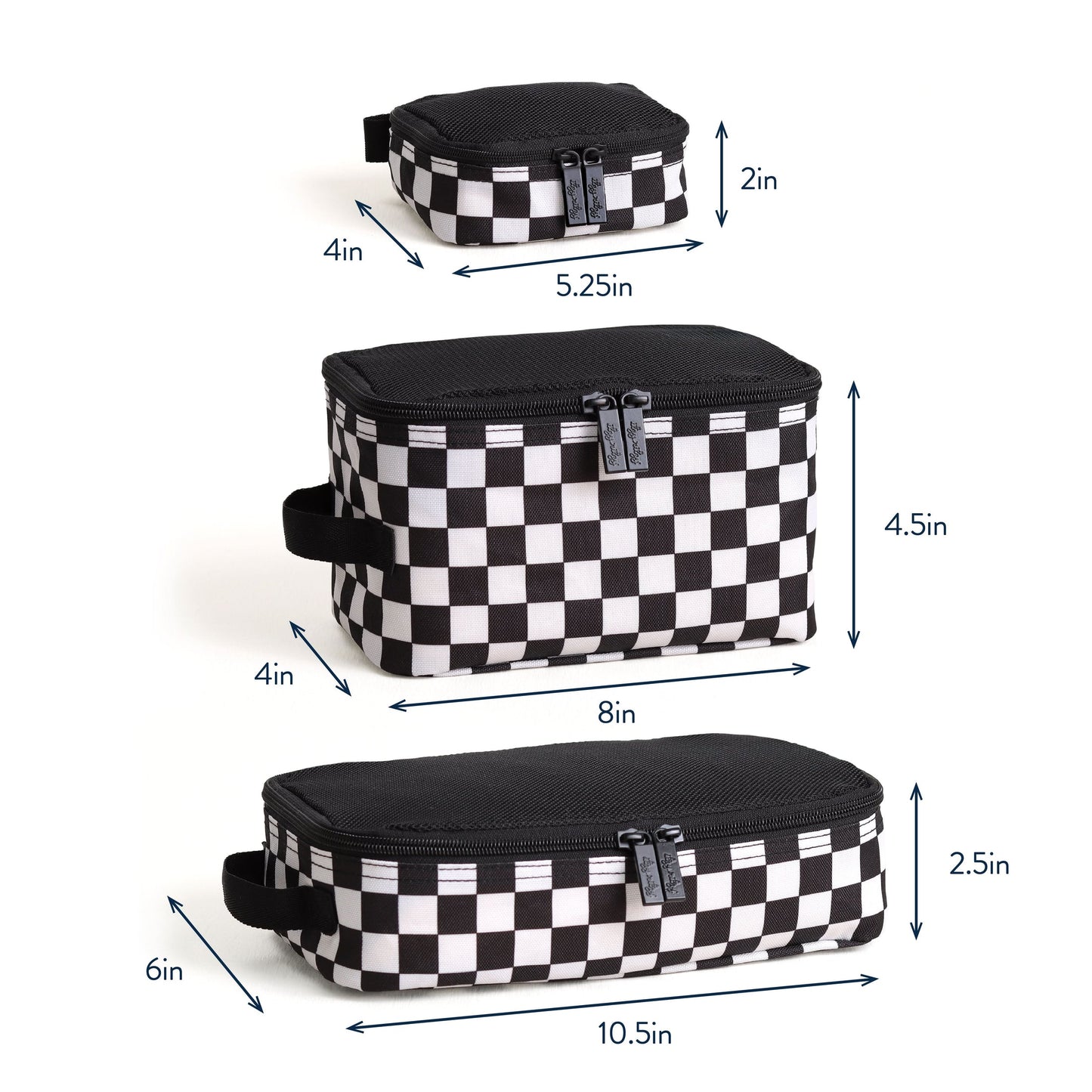 B&W Checkerboard Packing Cubes