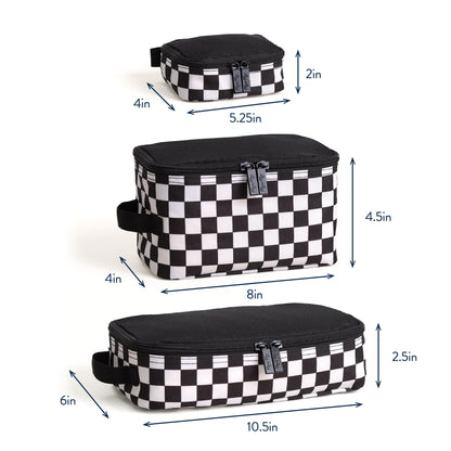 B&W Checkerboard Packing Cubes