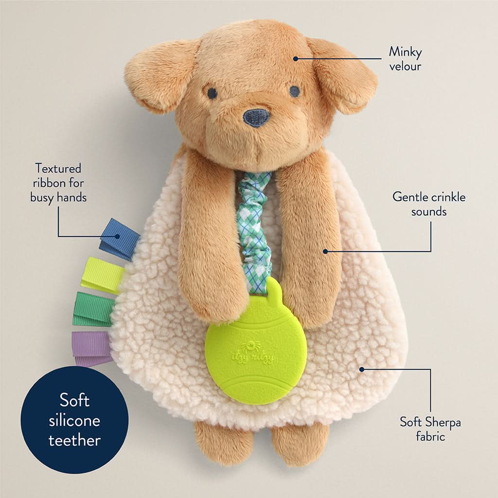 Itzy Lovey™ Plush and Teether Toy | Trevor the Puppy