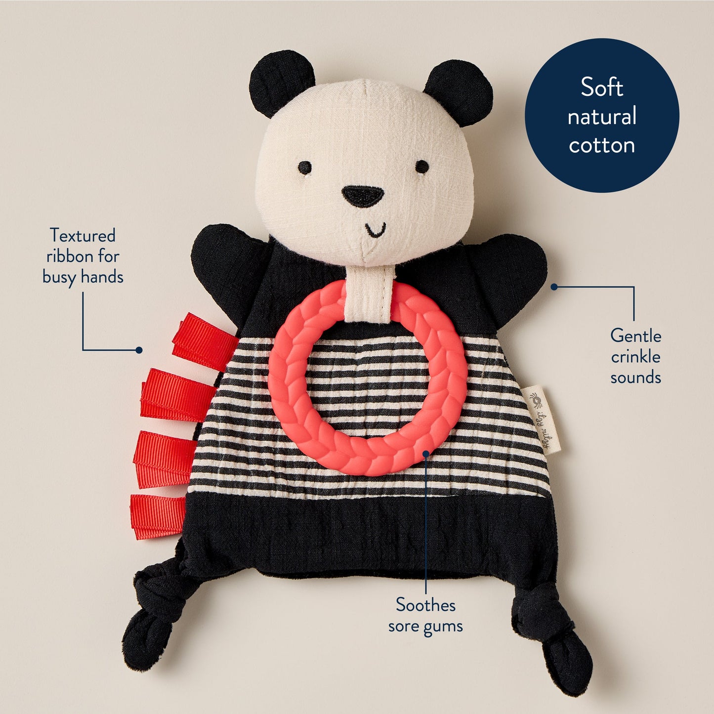 Bitzy Crinkle™ Sensory Crinkle Toy with Teether