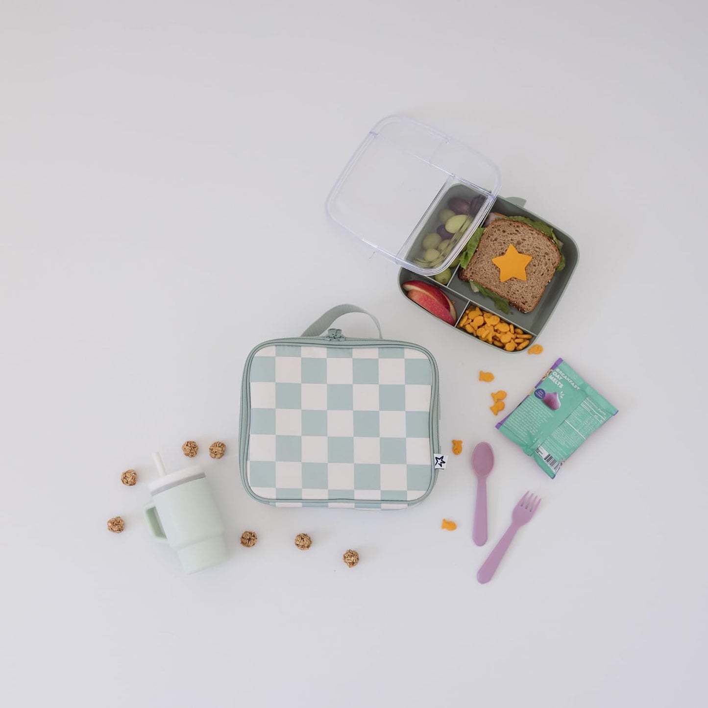 Tiny Twinkle Sage Checkers Lunch Bag
