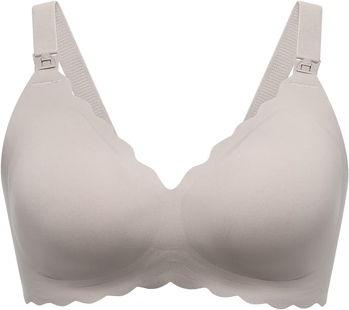 Jelly Strip - Seamless Floral Push up Nursing Bra, Oyster Pink