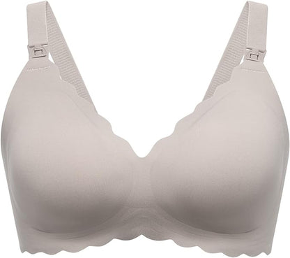 Jelly Strip - Seamless Floral Push up Nursing Bra, Oyster Pink