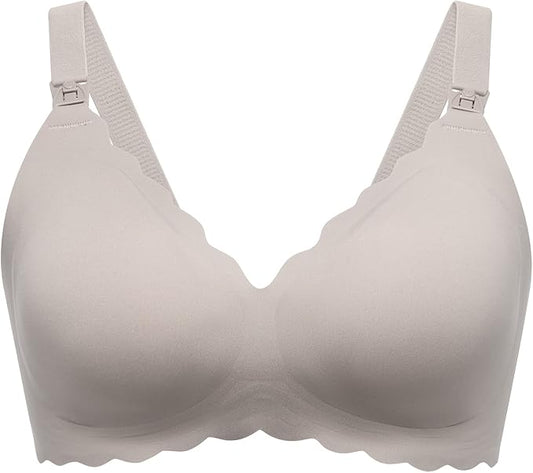 Jelly Strip - Seamless Floral Push up Nursing Bra,  Brown