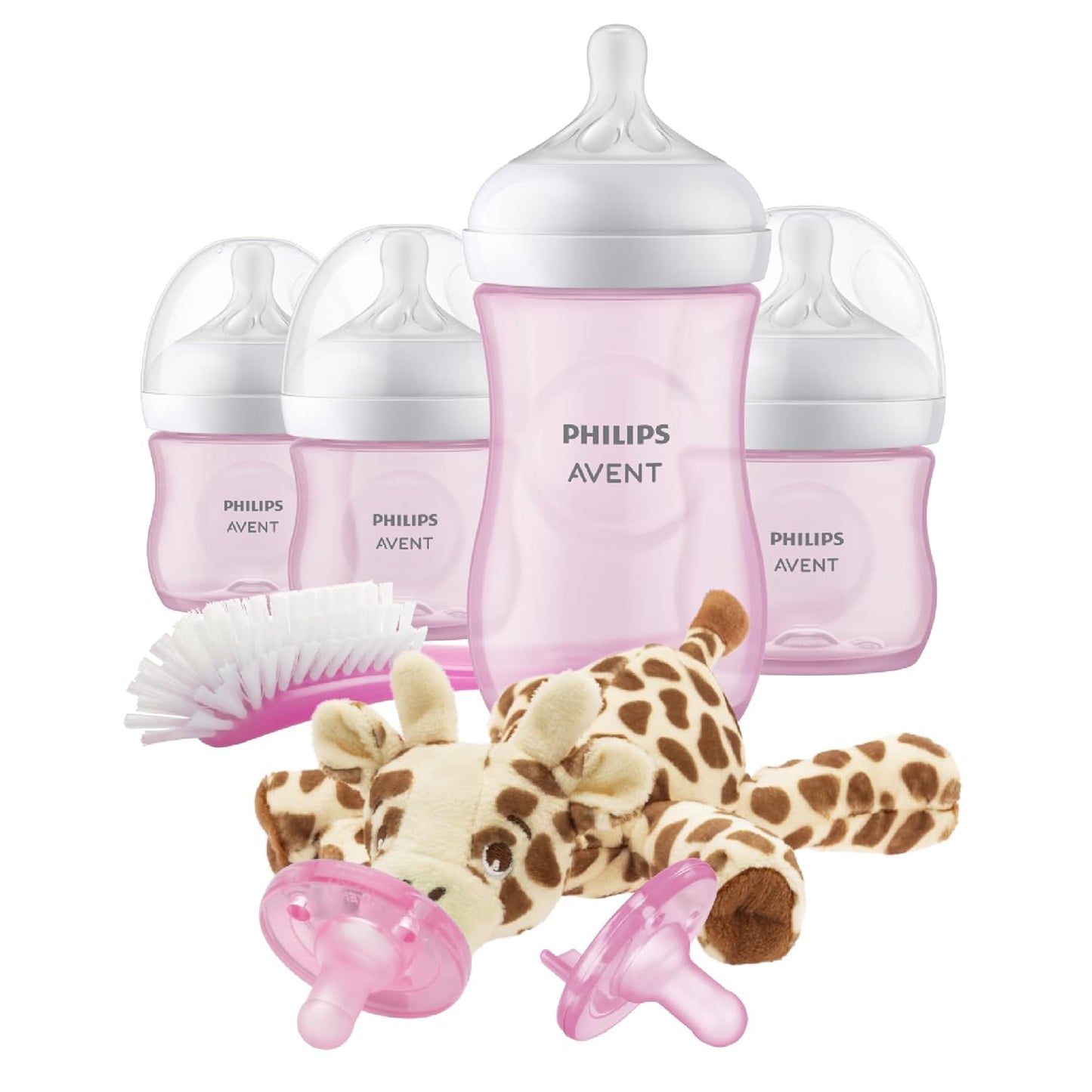 Philips Avent Natural Baby Bottle, Pink Baby Gift Set with Snuggle
