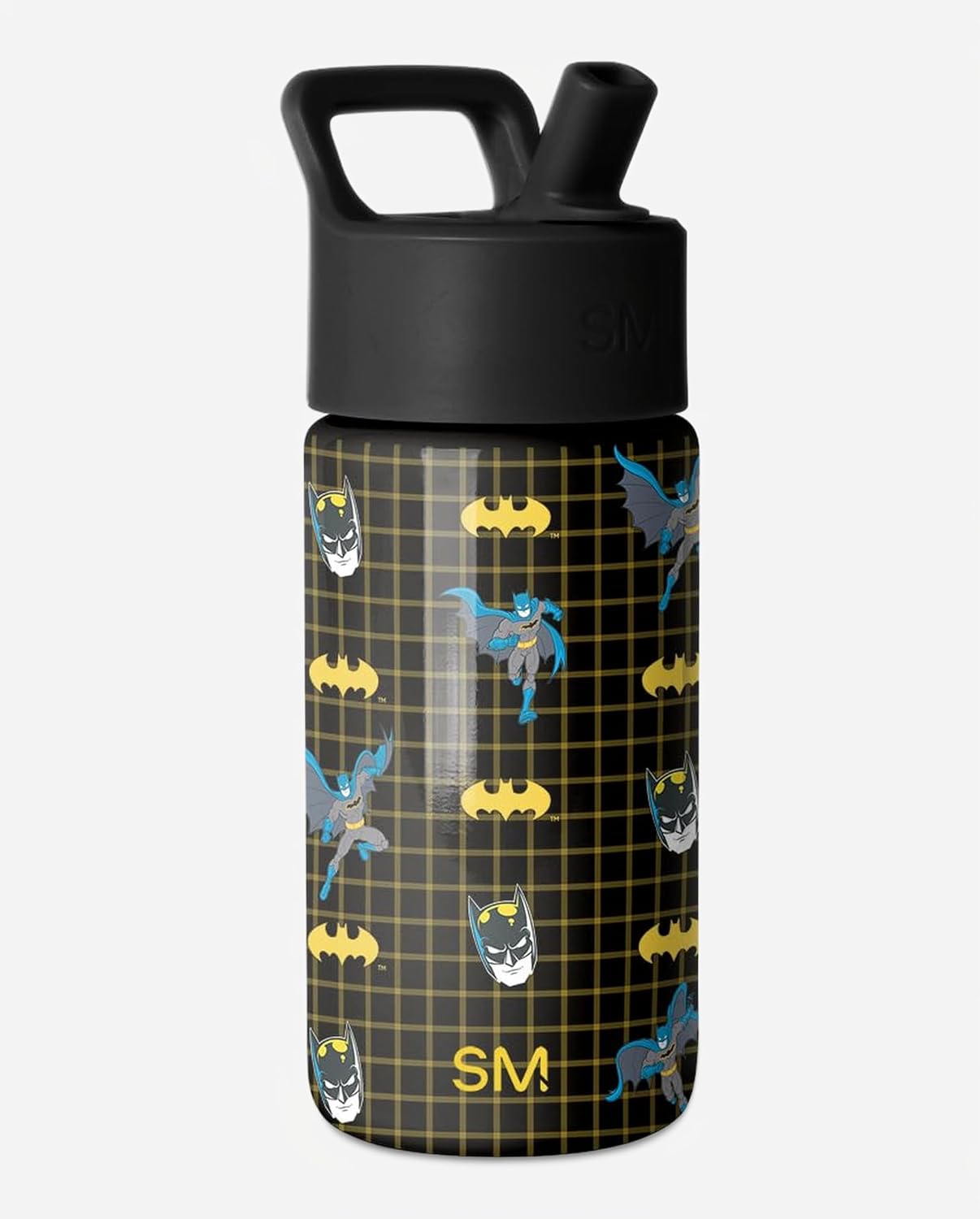 Summit Kids Water Bottle with Straw Lid, DC Comics: Batman Icons
