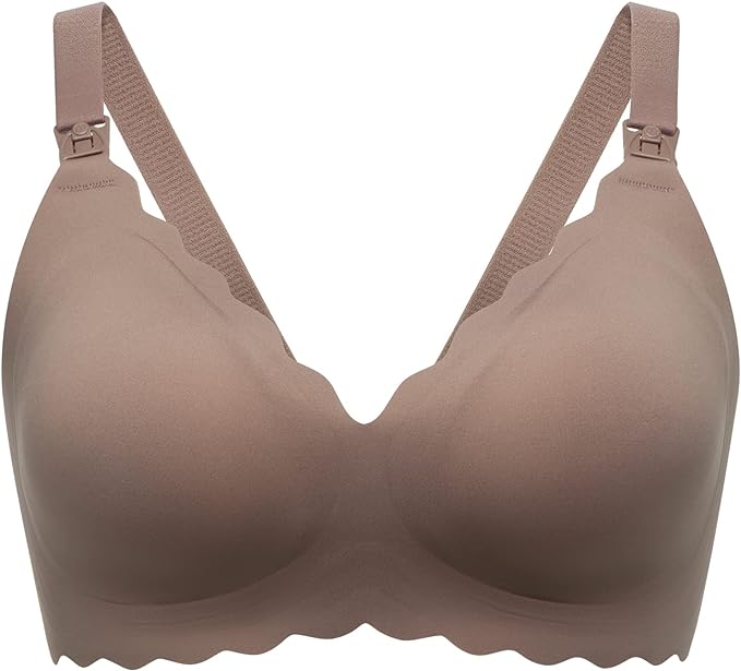 Jelly Strip - Seamless Floral Push up Nursing Bra, Oyster Pink