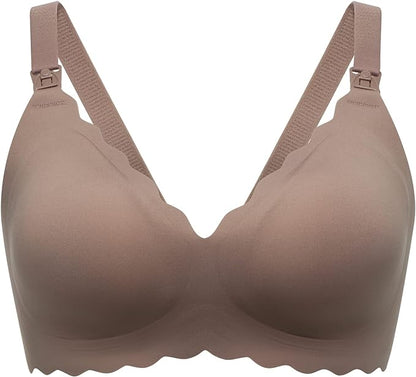 Jelly Strip - Seamless Floral Push up Nursing Bra, Oyster Pink