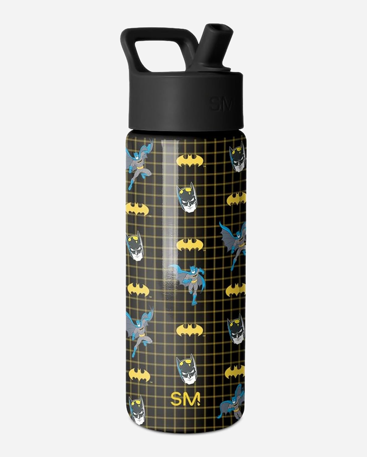 Summit Kids Water Bottle with Straw Lid, DC Comics: Batman Icons