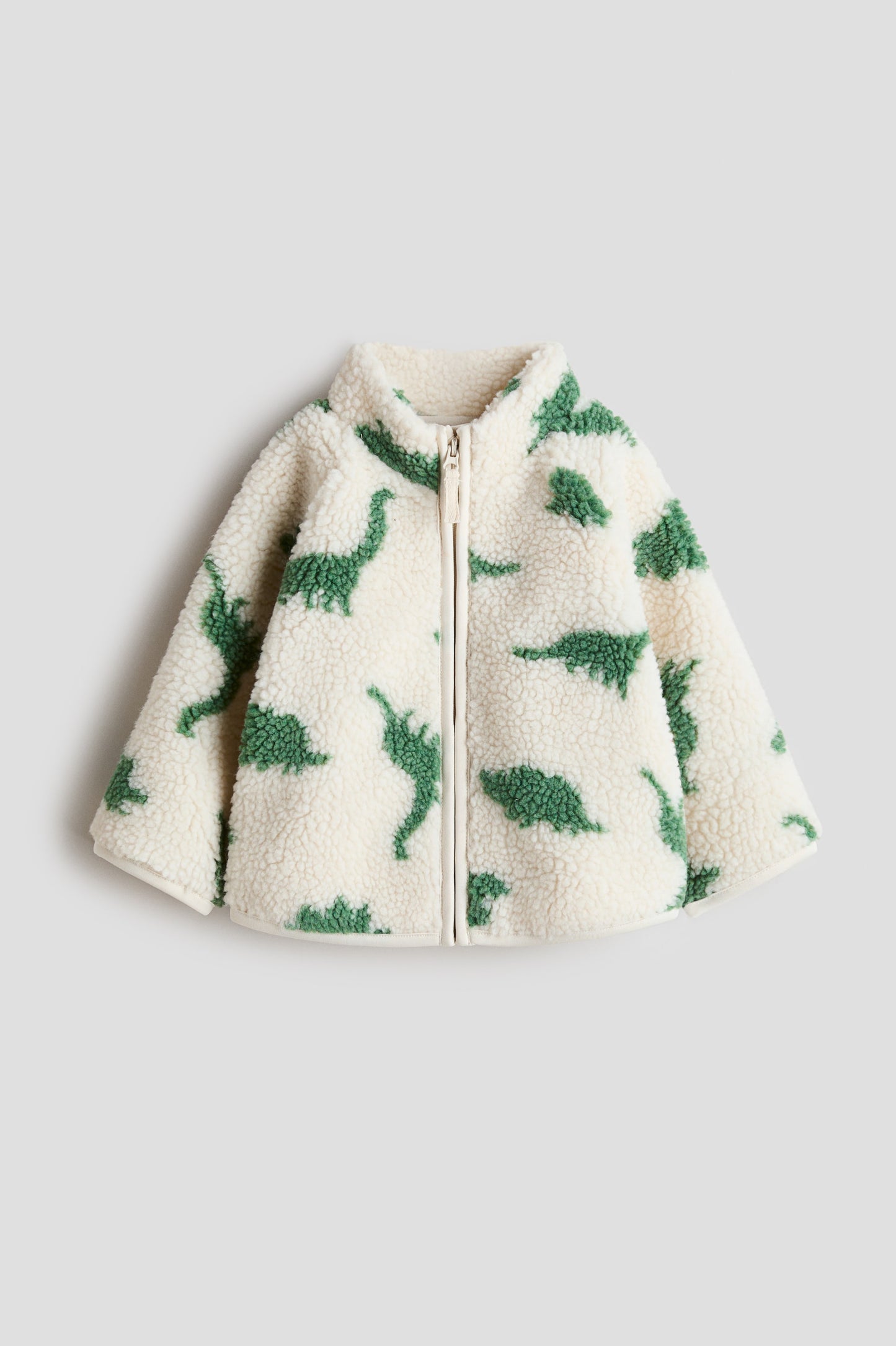 Green Dino Teddy Fleece Jacket
