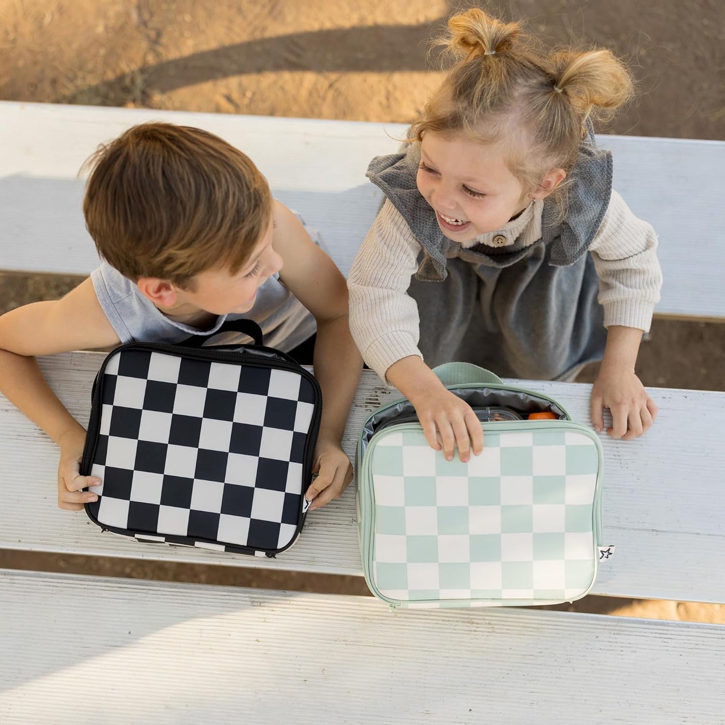 Tiny Twinkle Sage Checkers Lunch Bag