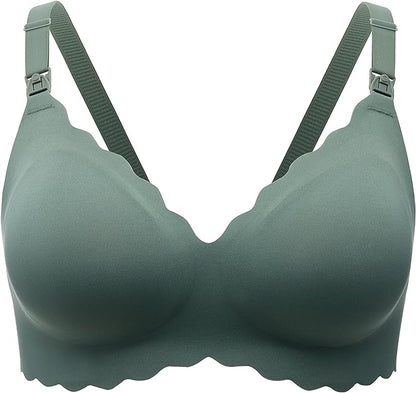 Jelly Strip - Seamless Floral Push up Nursing Bra, Oyster Pink