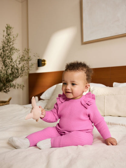 Bright Pink Baby Knitted Jumper and Leggings Set 2 Piece (0mths-3yrs)