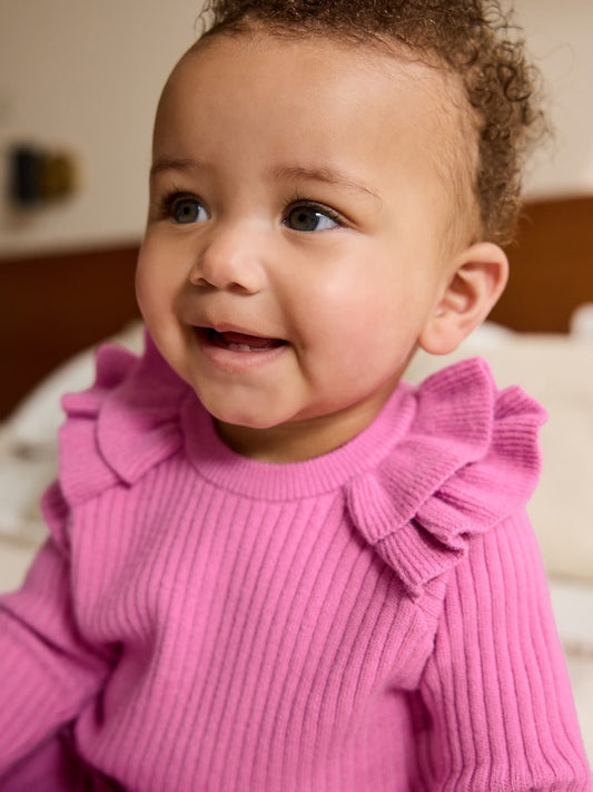 Bright Pink Baby Knitted Jumper and Leggings Set 2 Piece (0mths-3yrs)