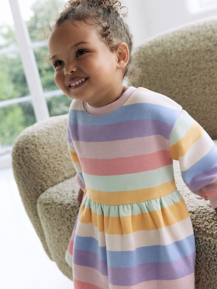 Rainbow Striped Sweat Dress (3mths-7yrs)