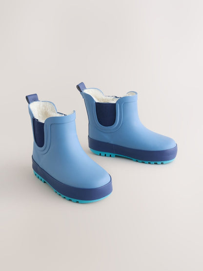 Blue Warm Lined Ankle Wellies