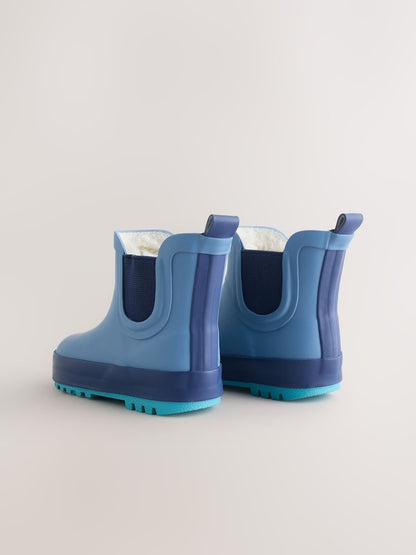 Blue Warm Lined Ankle Wellies
