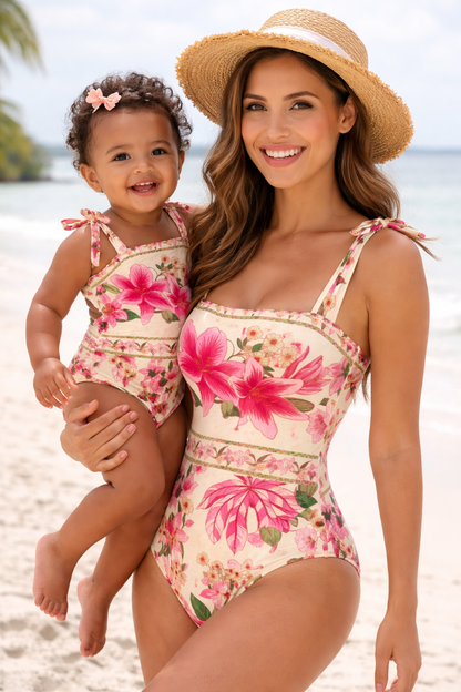 Palm Bloom Matching Swim Set