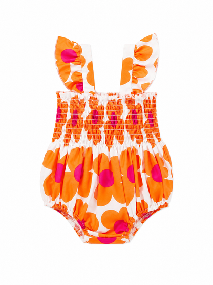 Sunburst Floral Smocked Baby Romper