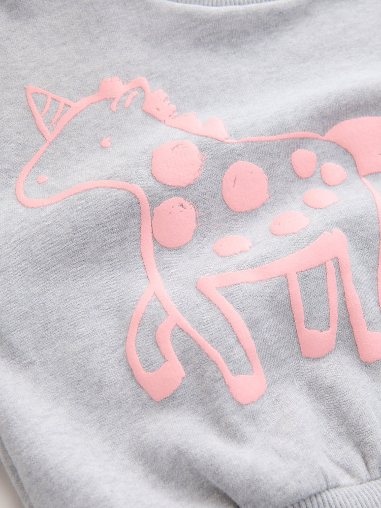 Grey Unicorn Crew Neck Sweatshirt (3mths-7yrs)