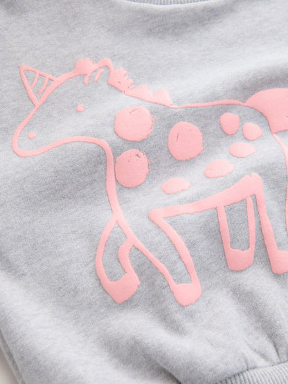 Grey Unicorn Crew Neck Sweatshirt (3mths-7yrs)