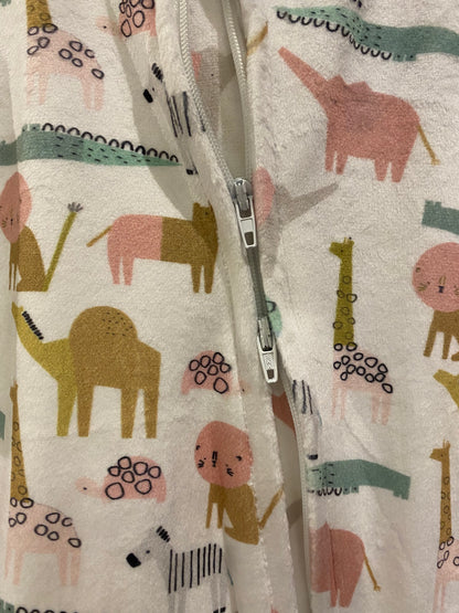 Pink Animal Forest 2-way zipper Fleece Onesie