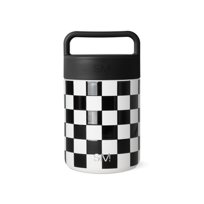 Black and White Checkmate Food Jar