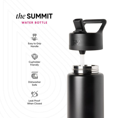 Summit Kids Water Bottle with Straw Lid, Princess Rainbows