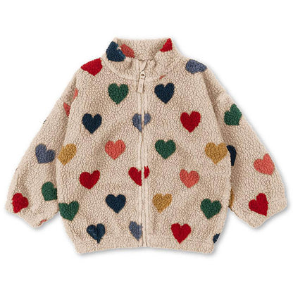 Sherpa Rainbow Hearts Fleece Jacket