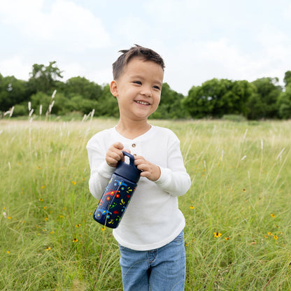Summit Kids Water Bottle with Straw Lid, Sage Florals