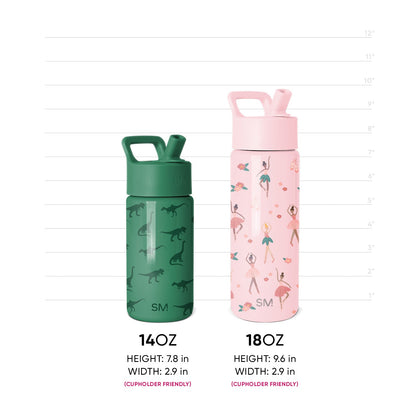Summit Kids Water Bottle with Straw Lid, Book Club