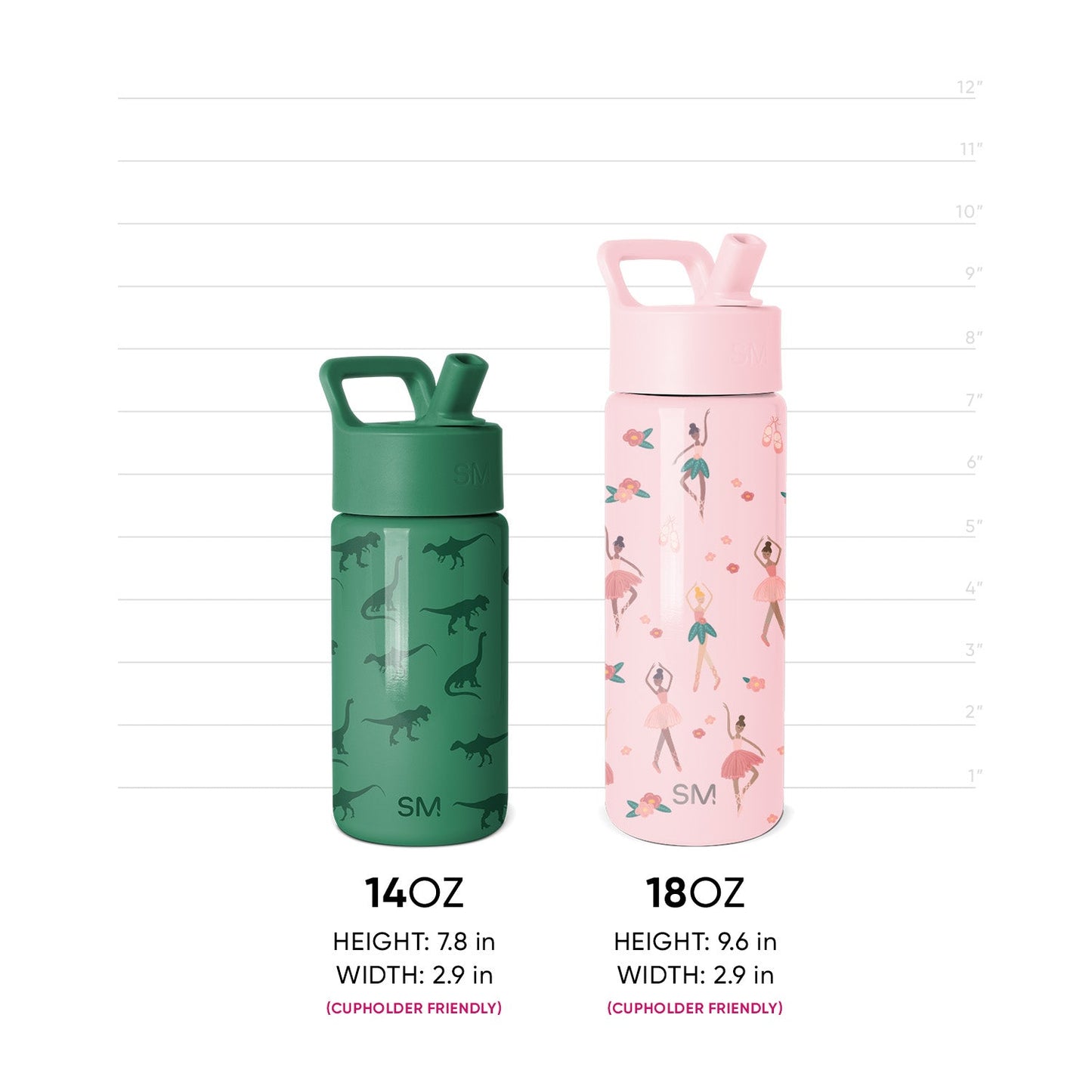 Summit Kids Water Bottle with Straw Lid, Cute Critters