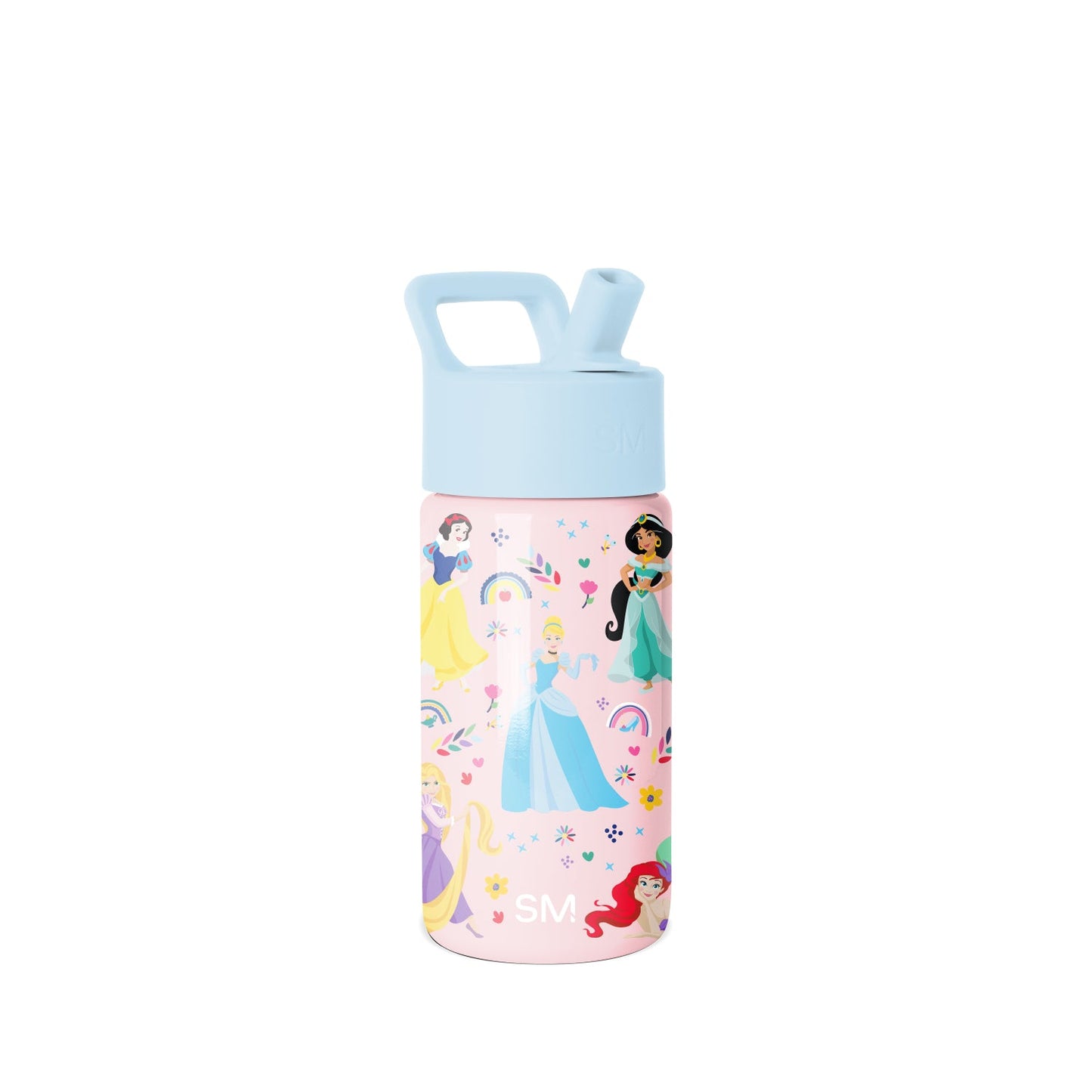 Summit Kids Water Bottle with Straw Lid, Princess Rainbows
