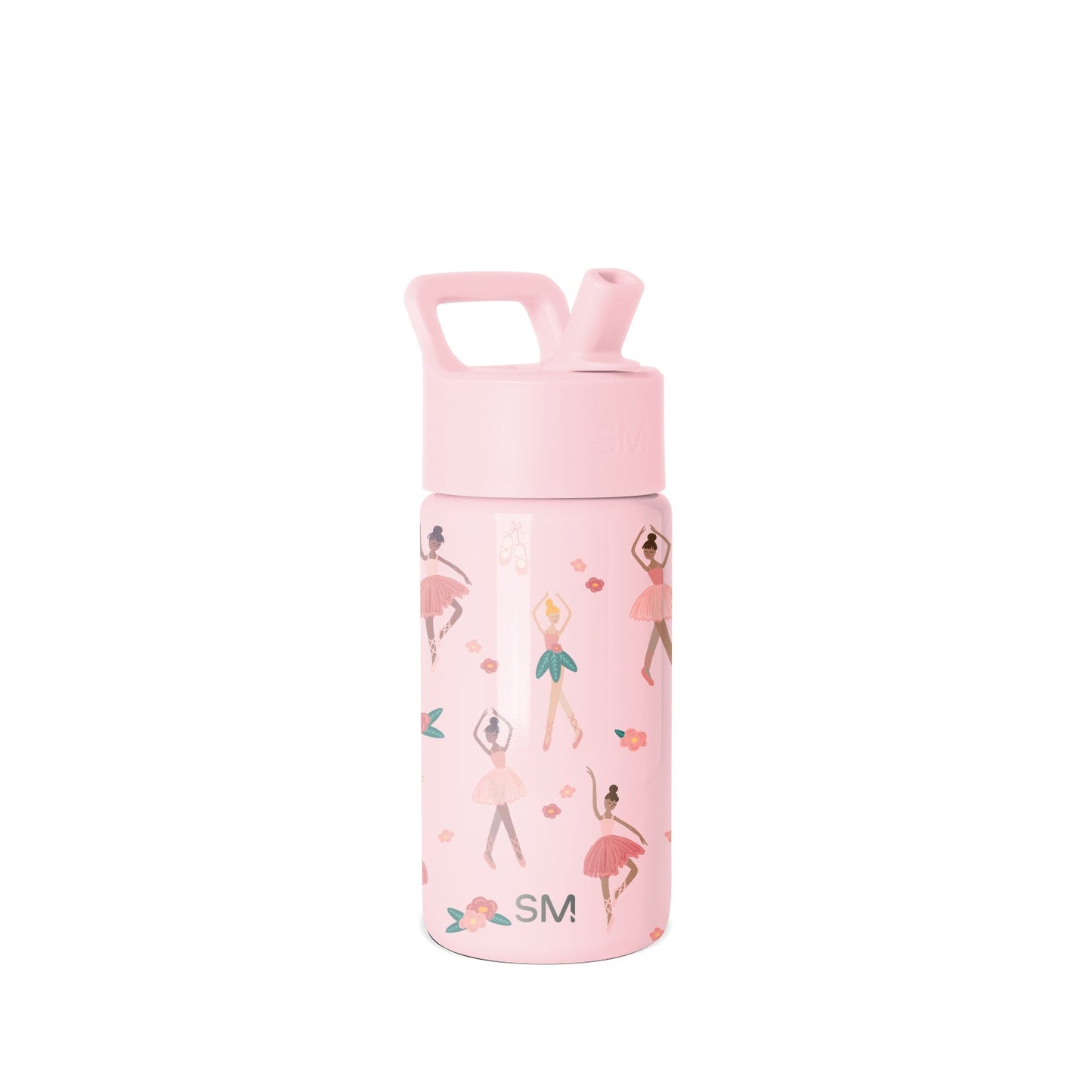 Summit Kids Water Bottle with Straw Lid, Pink Ballerina