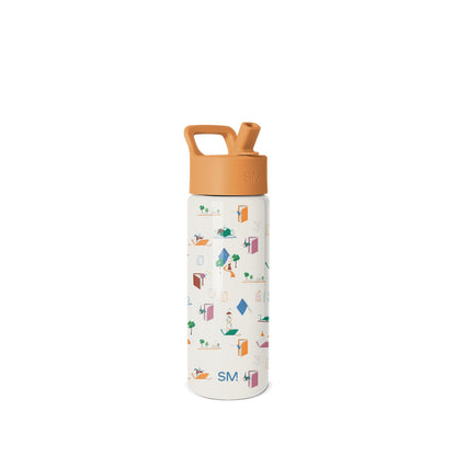 Summit Kids Water Bottle with Straw Lid, Book Club