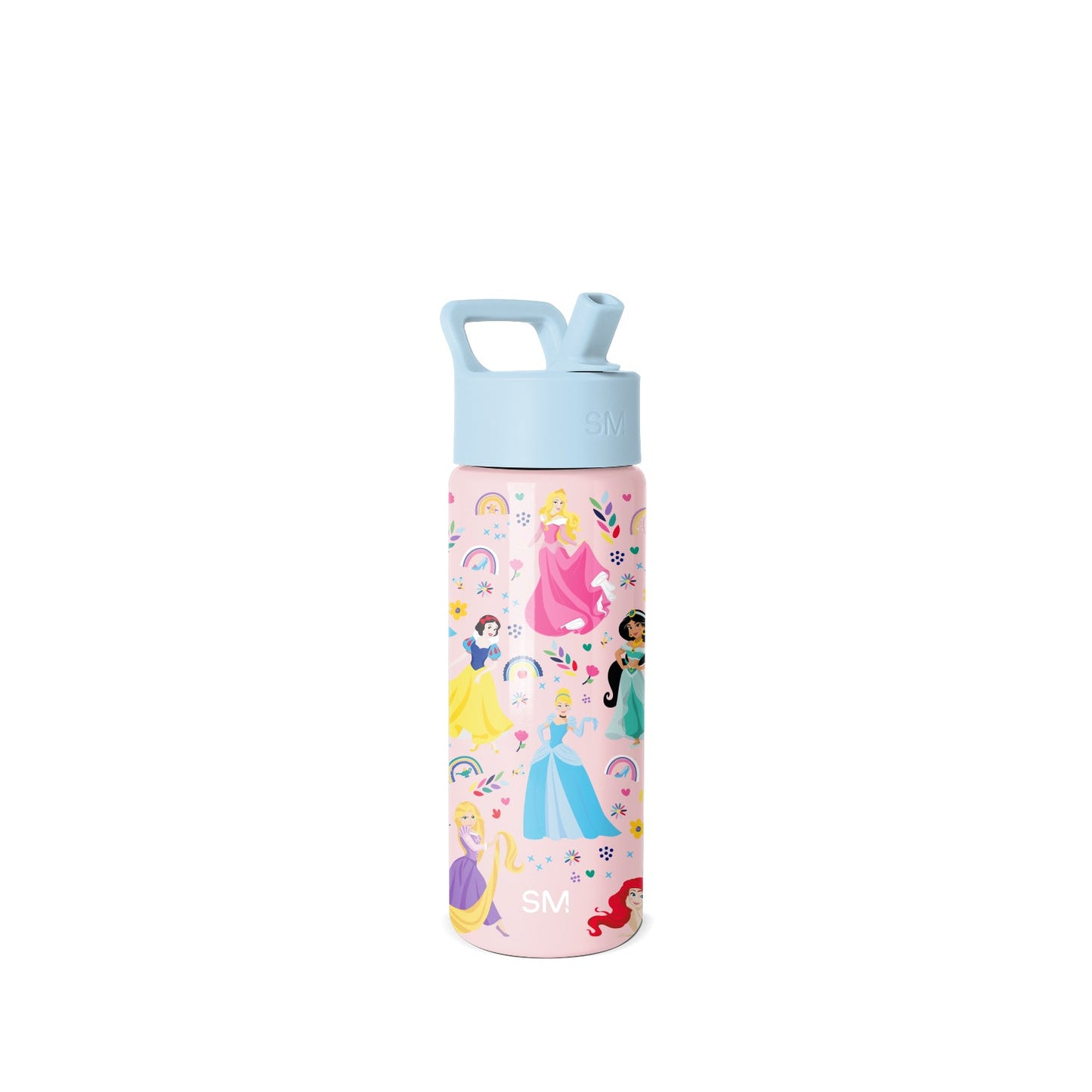 Summit Kids Water Bottle with Straw Lid, Princess Rainbows