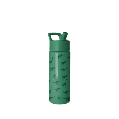 Summit Kids Water Bottle with Straw Lid, Dino World