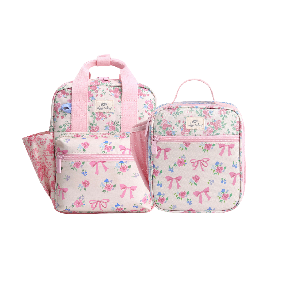 Toddler Backpack Lunch Box Bundle - Ribbons & Roses