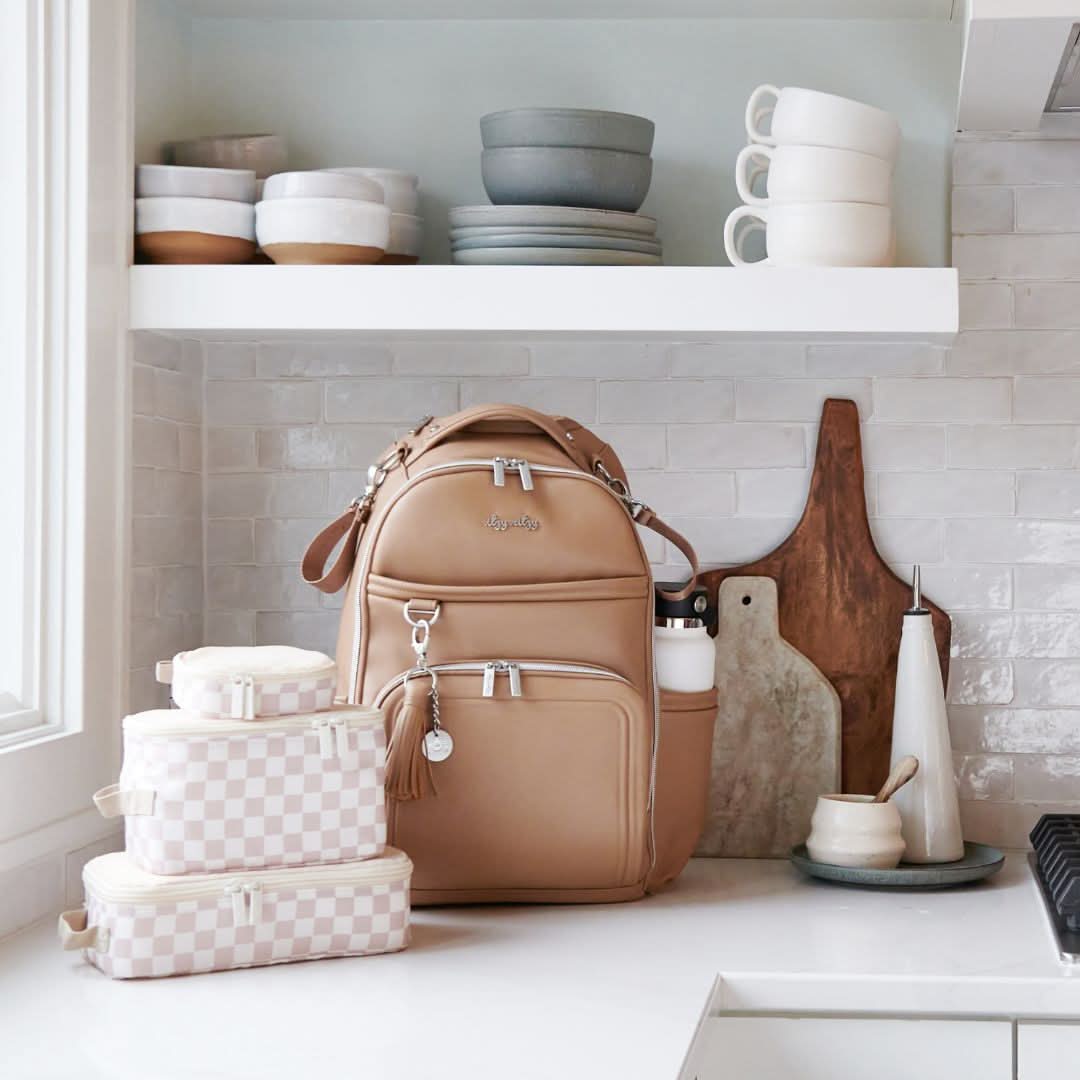 Taupe Checkerboard Packing Cubes