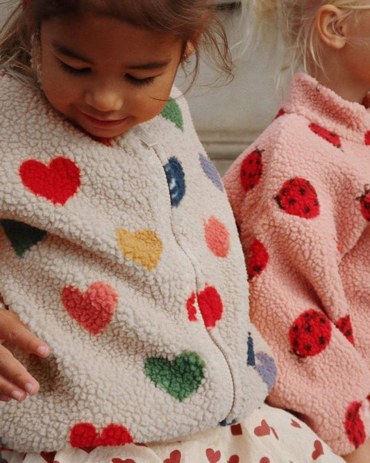 Sherpa Rainbow Hearts Fleece Jacket