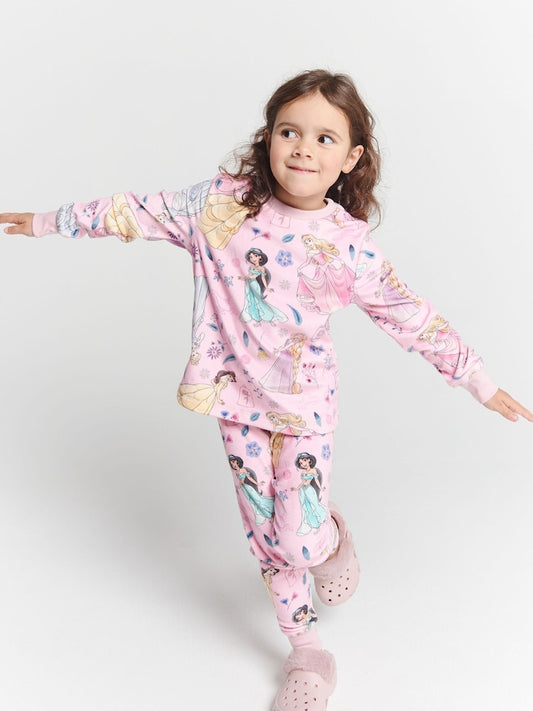 Brand Threads Pink Disney Princess Fleece Pyjamas Set